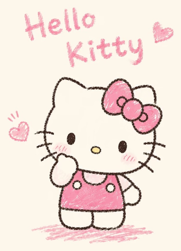 手绘 Hello Kitty 封面插画